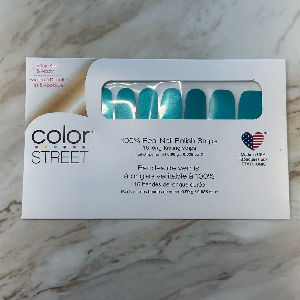 Color Street Nail Polish Strips Brave and Bold New in Package metallic teal